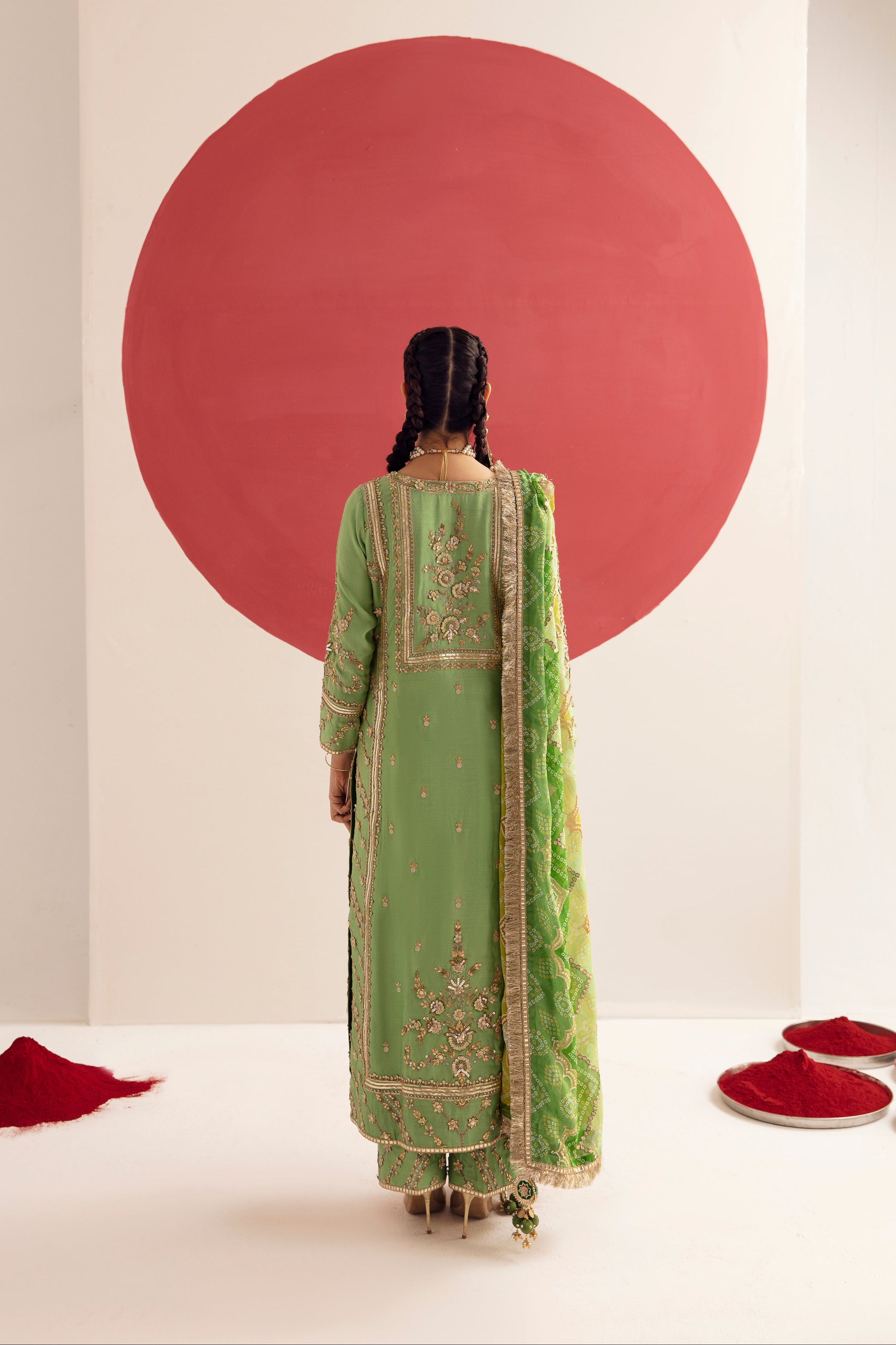 Enchanting Lime Green Midi Tunic