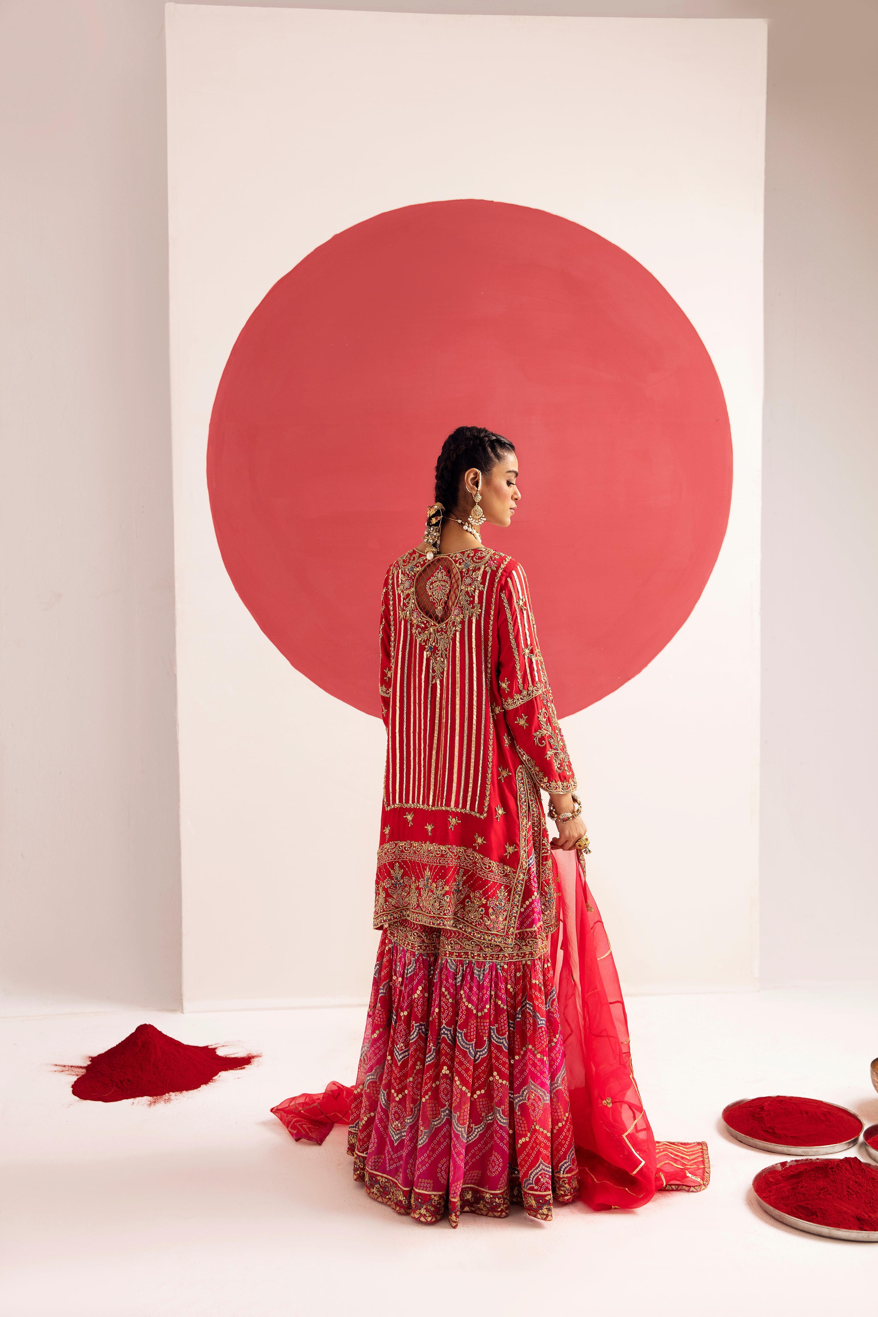 Elegant Tango Red Cotton Silk Midi Tunic